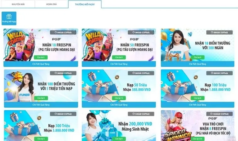 Đa dạng các chương trình khuyến mãi tại nhà cái FUN88
